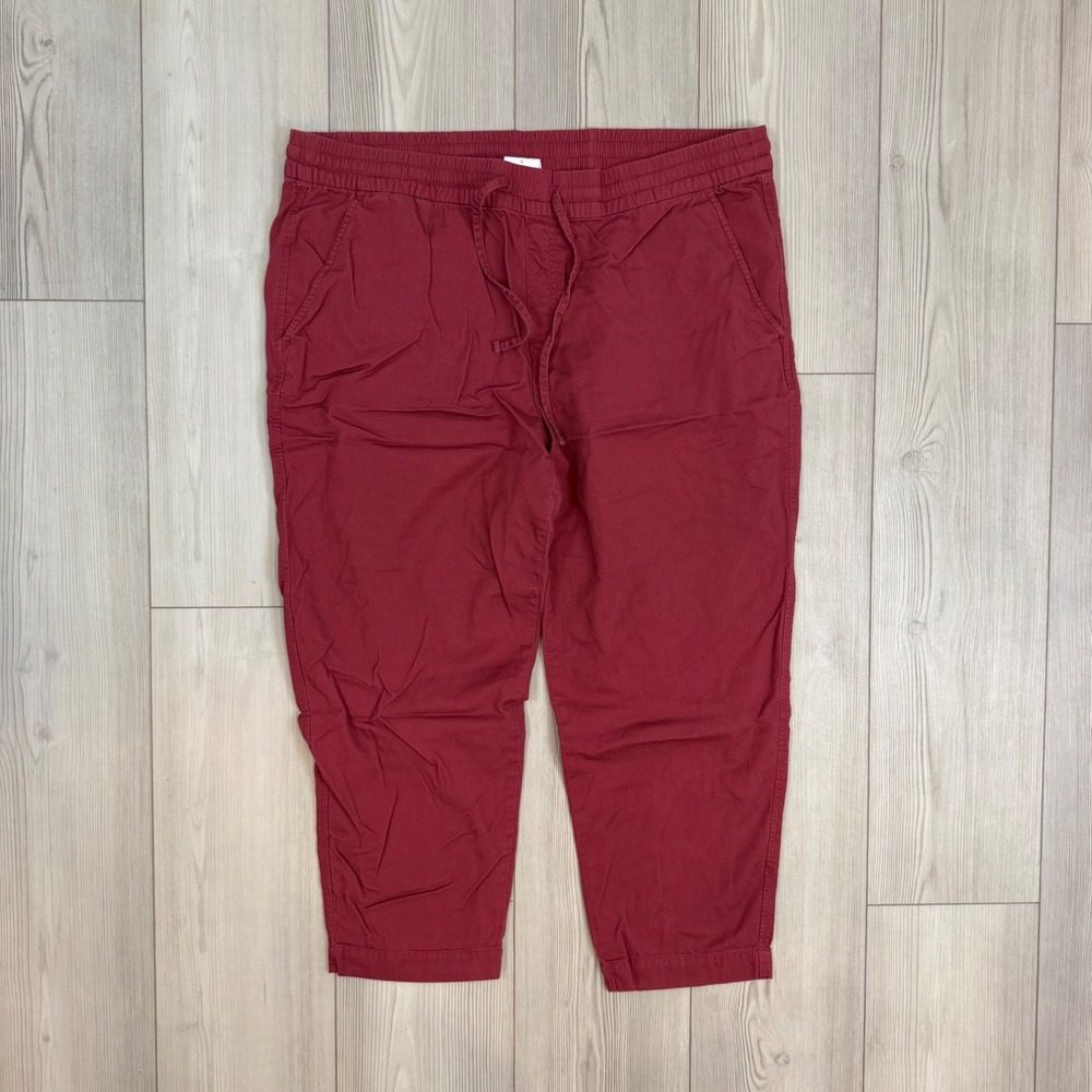 Gap Easy Pant XL Dry Rose Red Cotton Rayon Blend Elastic Waist Drawstring Pant